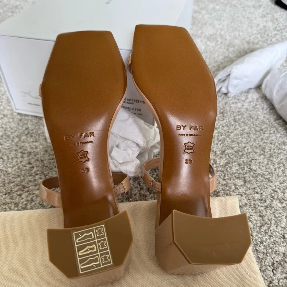 New In Box BY FAR Nude Tanya Heels - Picture 4 of 7